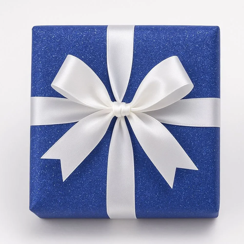 NWT Paper Source Royal Glitter Wrapping Paper Roll 27.5”x59” Gift Wrap Blue